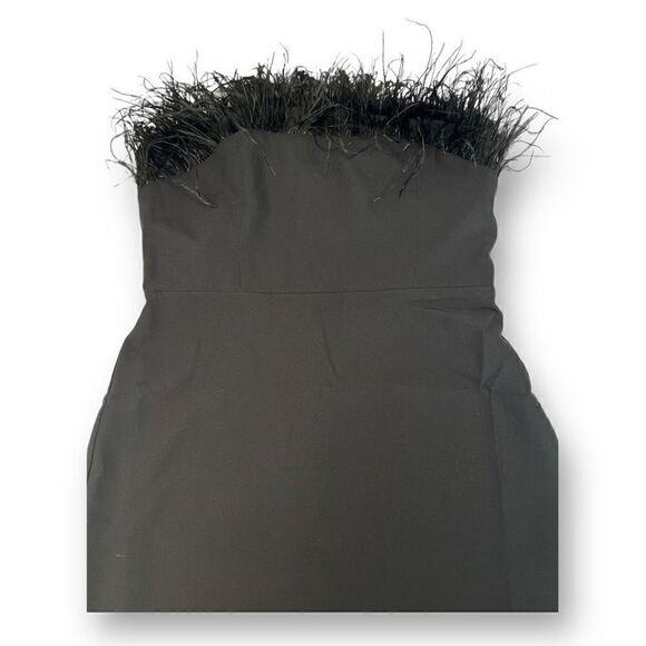 Sam Edelman Strapless Feather Top Sheath Dress Size 4 - Picture 4 of 9